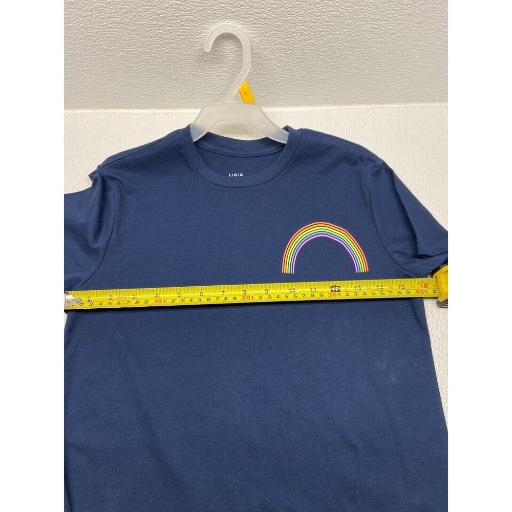 Statement Pride "Love Wins" Youth Navy Blue T-shirt Size L/G - Picture 4 of 4